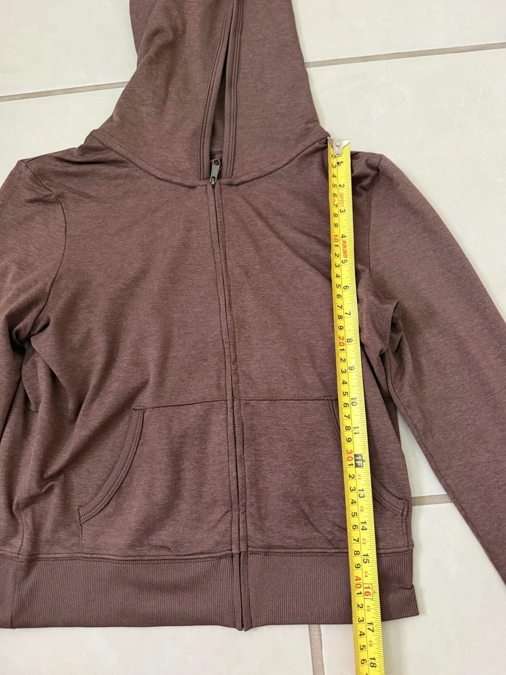 Vuori Halo Mini Women's Brown Zip Hoodie - Picture 5 of 6